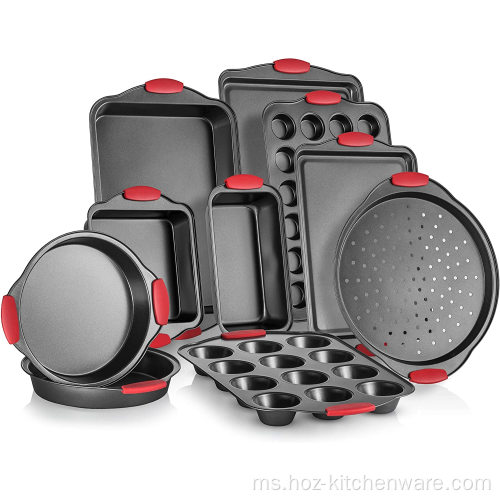 Nonstick Bakeware ditetapkan dengan genggaman